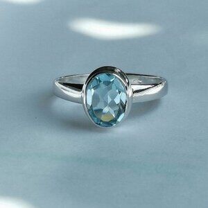 Sky Blue Topaz Ring in Sterling Silver sz 8 🆕